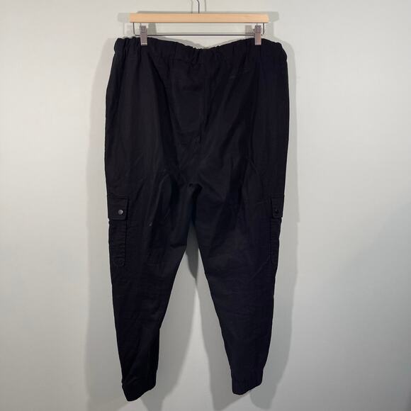Saks Fifth Avenue Women's Black Linen Blend Cargo Jogger Size XL - Picture 6 of 7